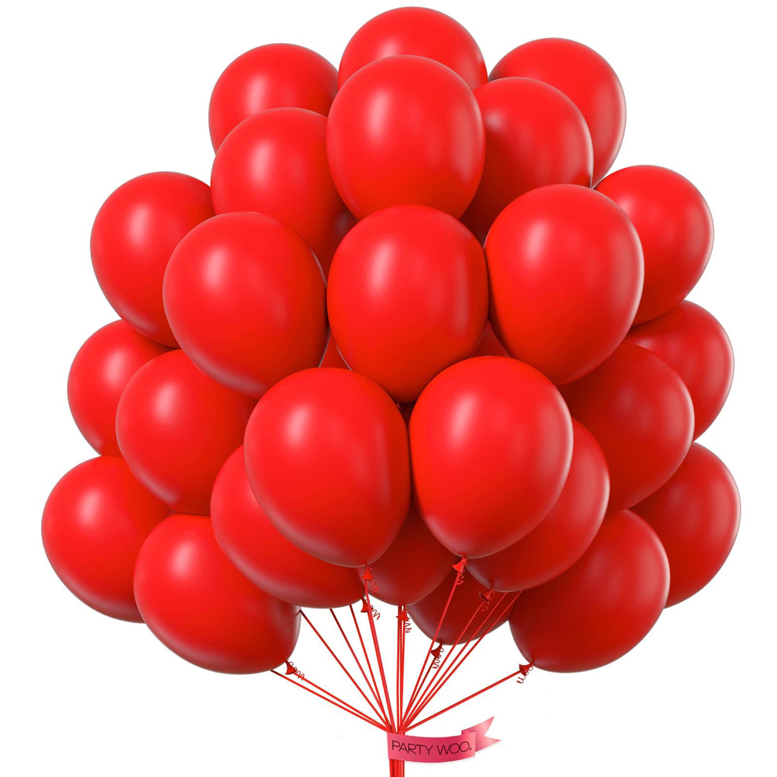Foto 1 | Globos Partywoo Rojos De 12 Pulgadas, 100 Unidades, Para Decoración - Venta Internacional.