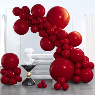 Foto 1 | Balloon Partywoo Rojo Rubí, Paquete De 100 Unidades De Diferentes Tamaños - Venta Internacional.