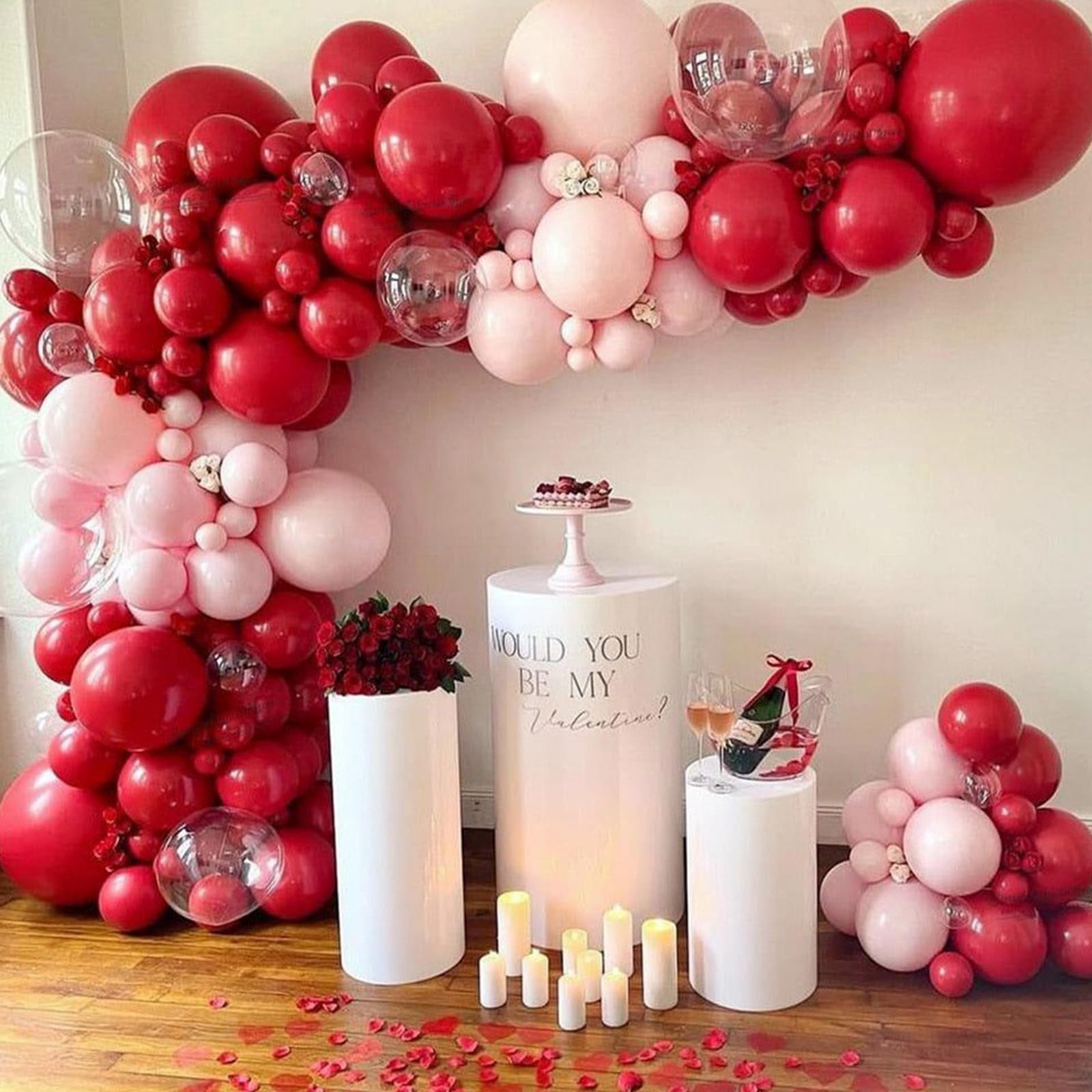 Foto 7 | Balloon Partywoo Rojo Rubí, Paquete De 100 Unidades De Diferentes Tamaños - Venta Internacional.
