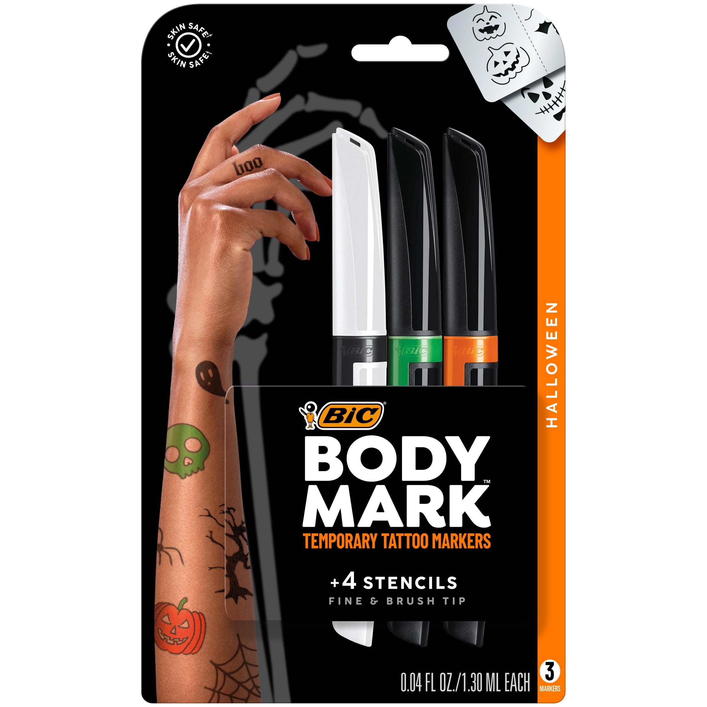 Foto 2 pulgar | Marcadores De Tatuaje Bic Bodymark Para Halloween, Paquete Con Plantillas, 7 Unidades - Venta Internacional.