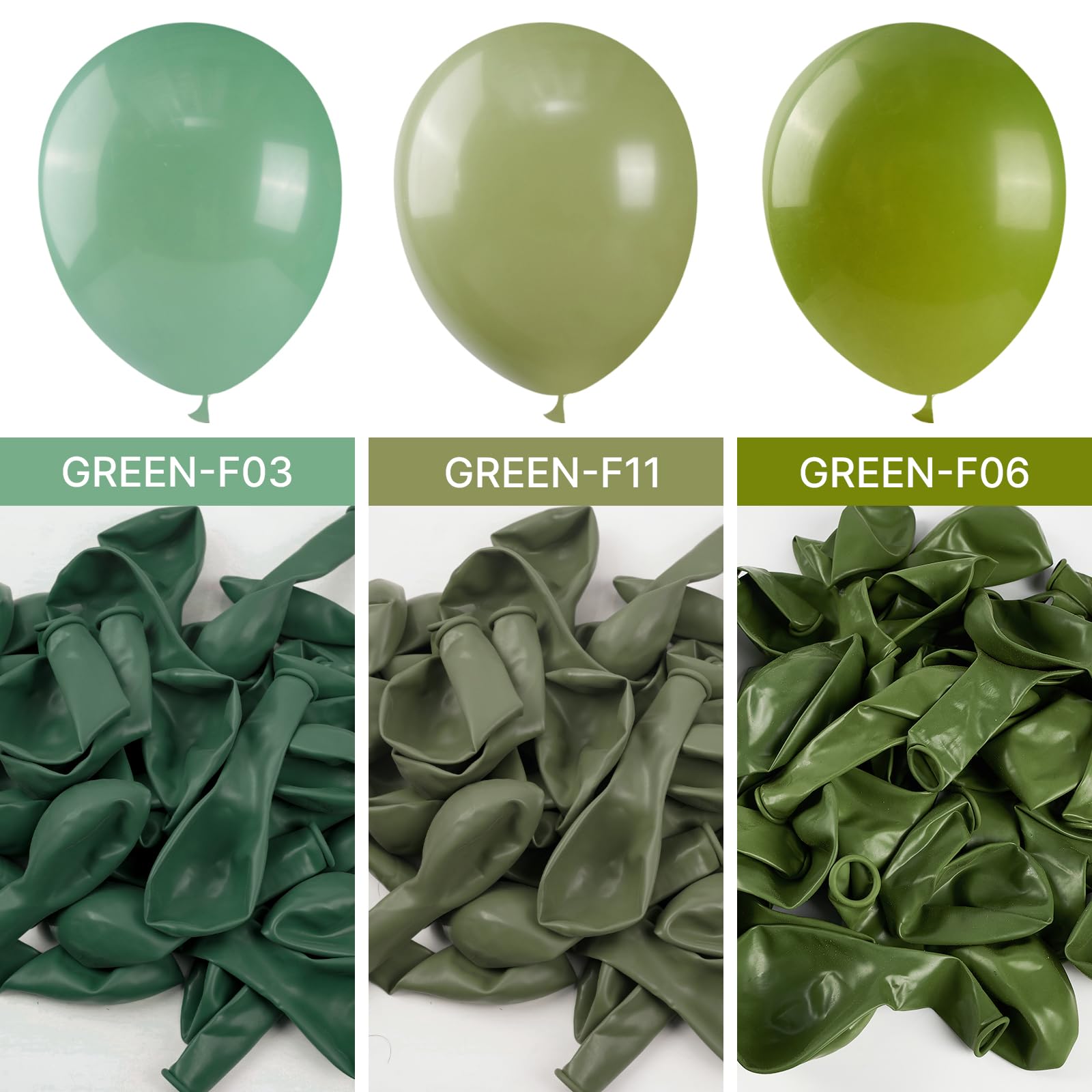 Foto 5 pulgar | Balloon Partywoo Sage Green 127 Unidades De Diferentes Tamaños - Venta Internacional.