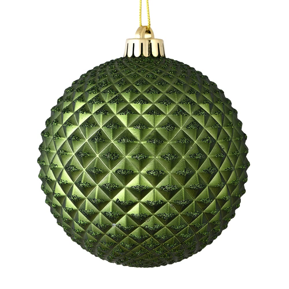 Foto 2 pulgar | Bola Con Purpurina Verde Musgo De Ornament Vickerman, Color Verde Musgo, 4 Cm, 6 Bolsas - Venta Internacional.