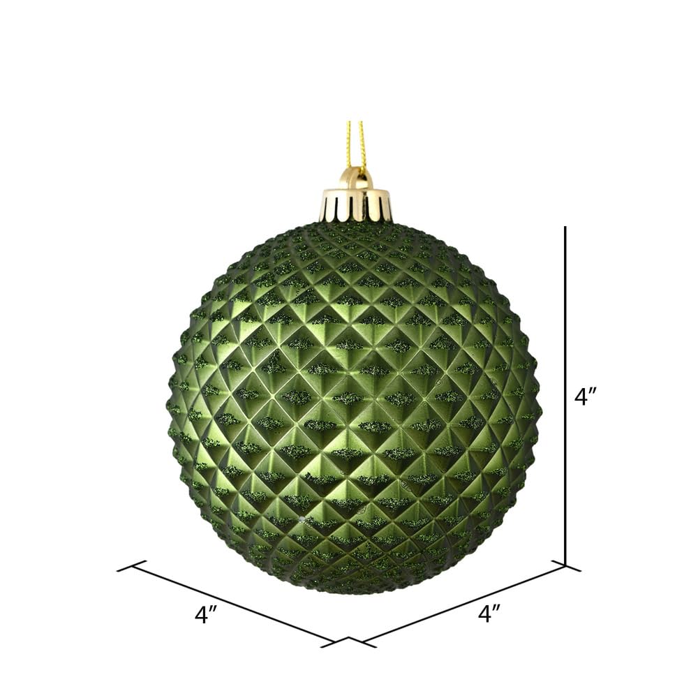 Foto 3 pulgar | Bola Con Purpurina Verde Musgo De Ornament Vickerman, Color Verde Musgo, 4 Cm, 6 Bolsas - Venta Internacional.