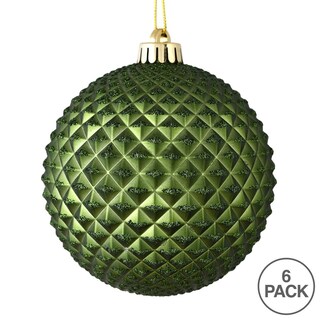 Foto 3 | Bola Con Purpurina Verde Musgo De Ornament Vickerman, Color Verde Musgo, 4 Cm, 6 Bolsas - Venta Internacional.