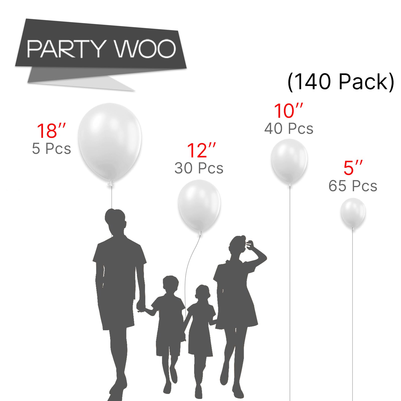 Foto 3 pulgar | Balloon Partywoo, Látex Blanco Perla, 140 Unidades, Paquete Con Kit De Arco - Venta Internacional.