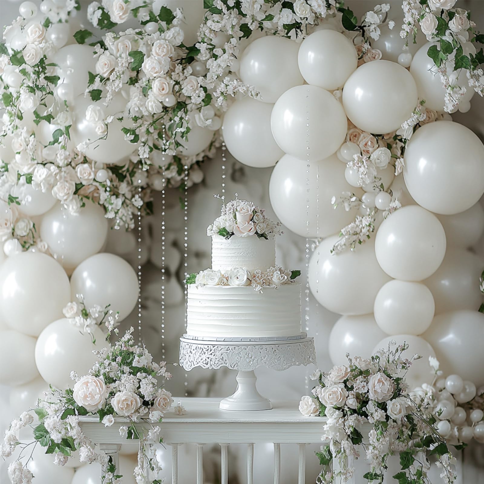 Foto 6 | Balloon Partywoo, Látex Blanco Perla, 140 Unidades, Paquete Con Kit De Arco - Venta Internacional.