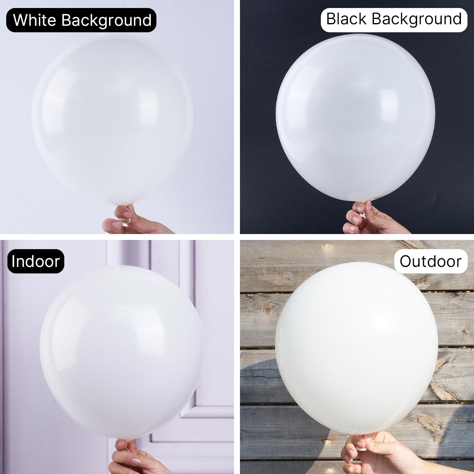 Foto 4 pulgar | Globos Partywoo Blancos, 120 Unidades, Mate, Diferentes Tamaños - Venta Internacional.