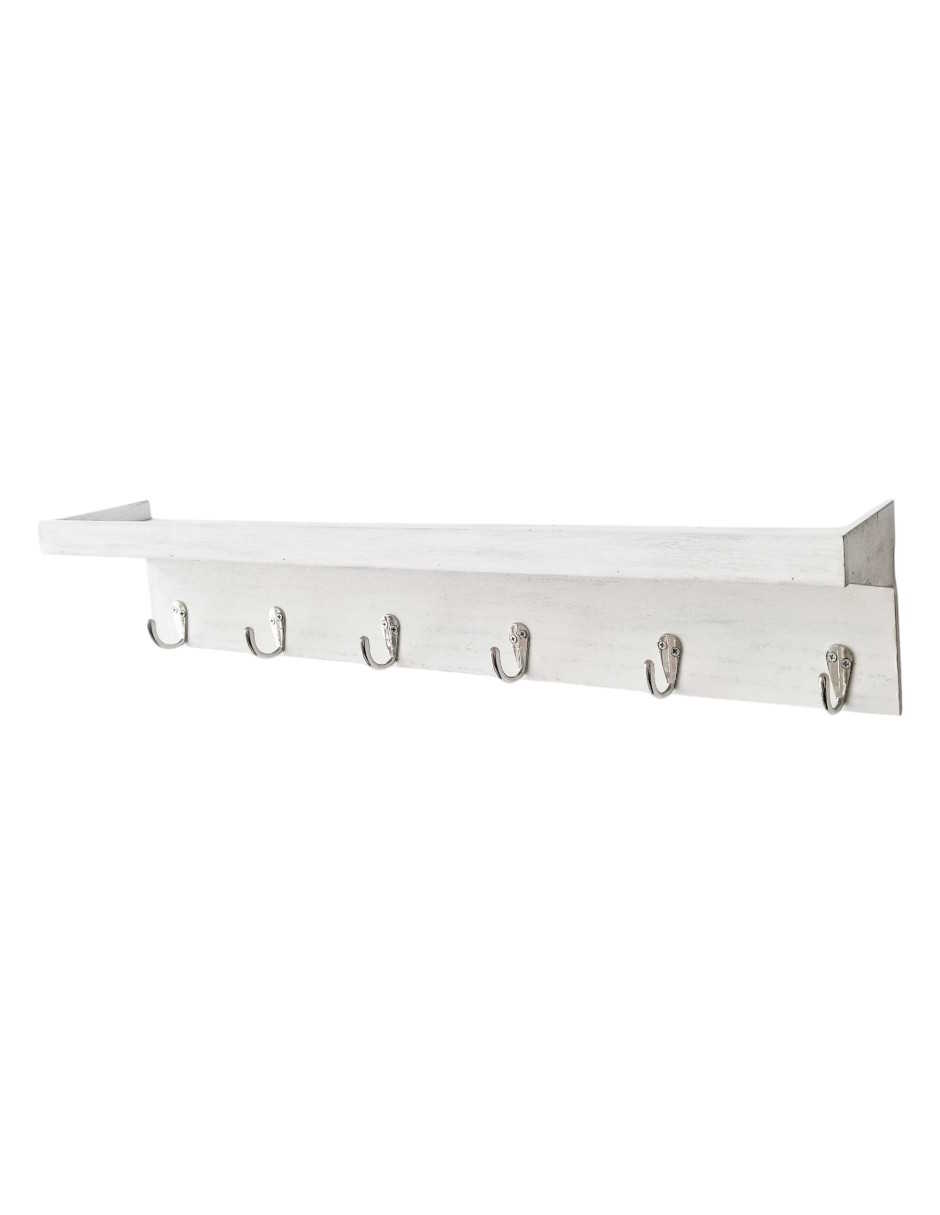 Foto 4 pulgar | Perchero Leonora Zense De Madera 6 Ganchos Color Blanco
