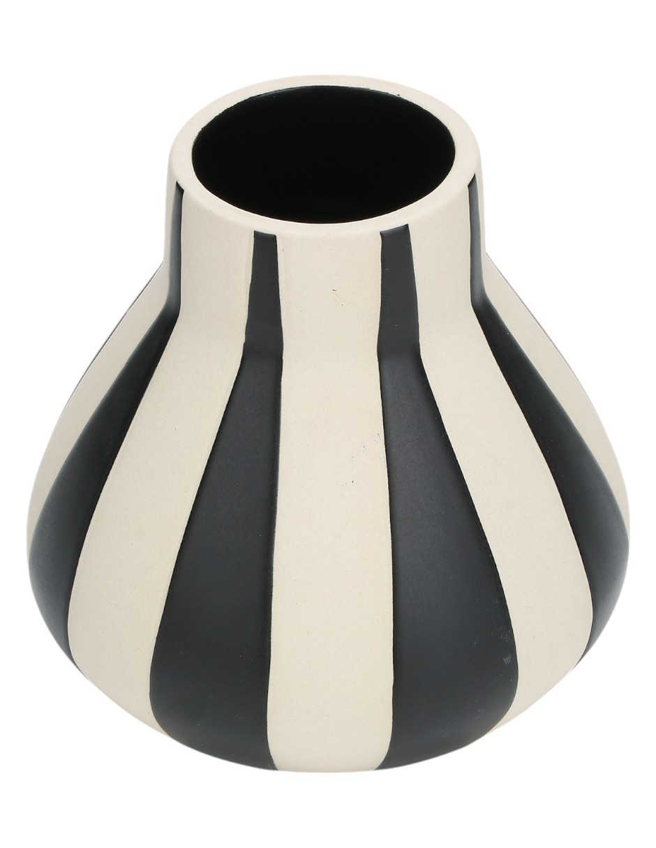 Foto 3 pulgar | Florero Zense Kate De 15x14.2cm  Blanco Con Negro