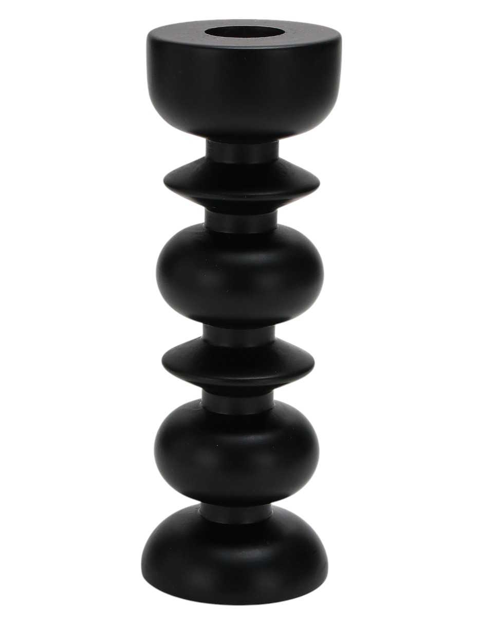 Foto 2 pulgar | Portavelas Zense De Madera Anna 5.7x16cm Color Negro