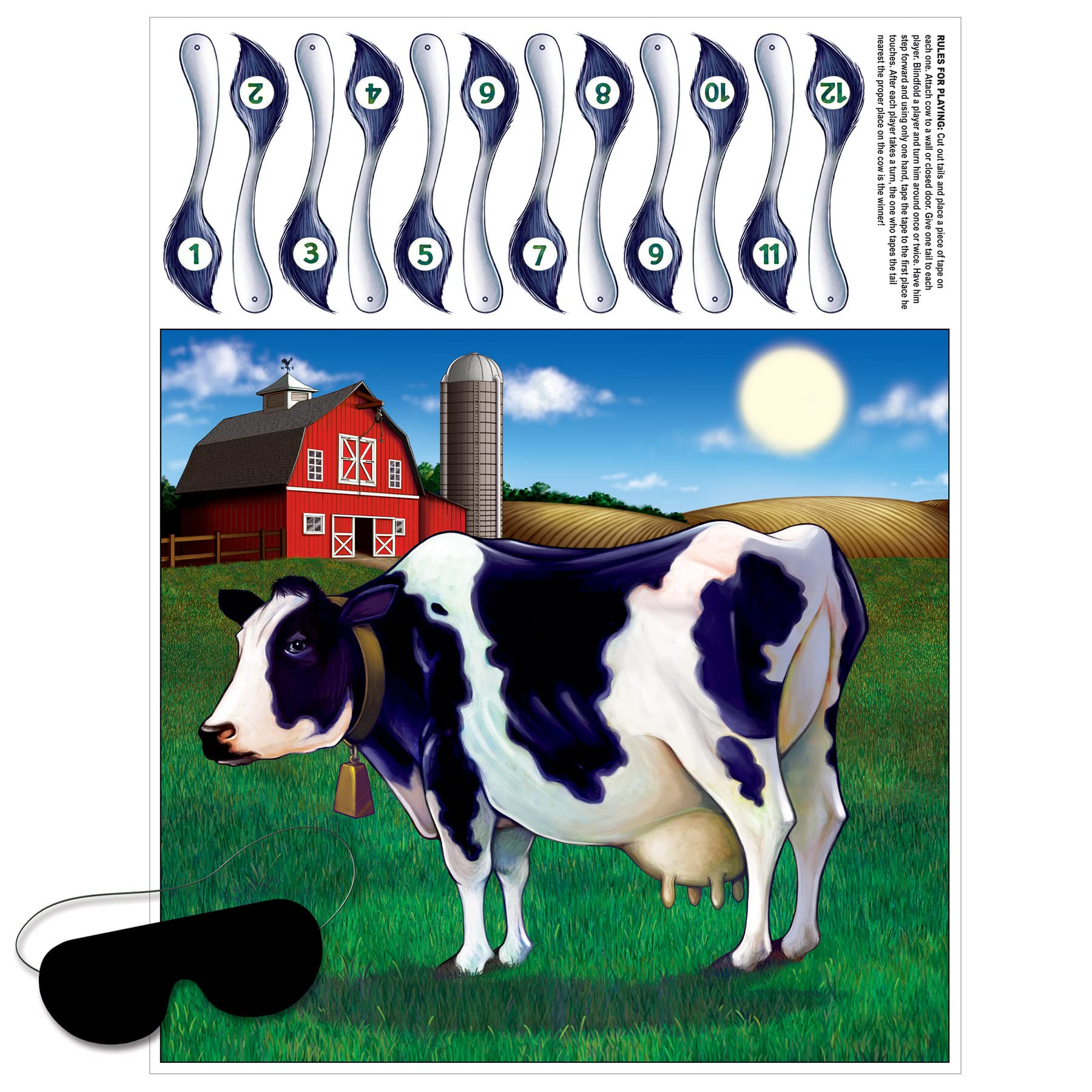Foto 3 | Juego De Fiesta Beistle Pin The Tail On The Cow Con Los Ojos Vendados - Venta Internacional.