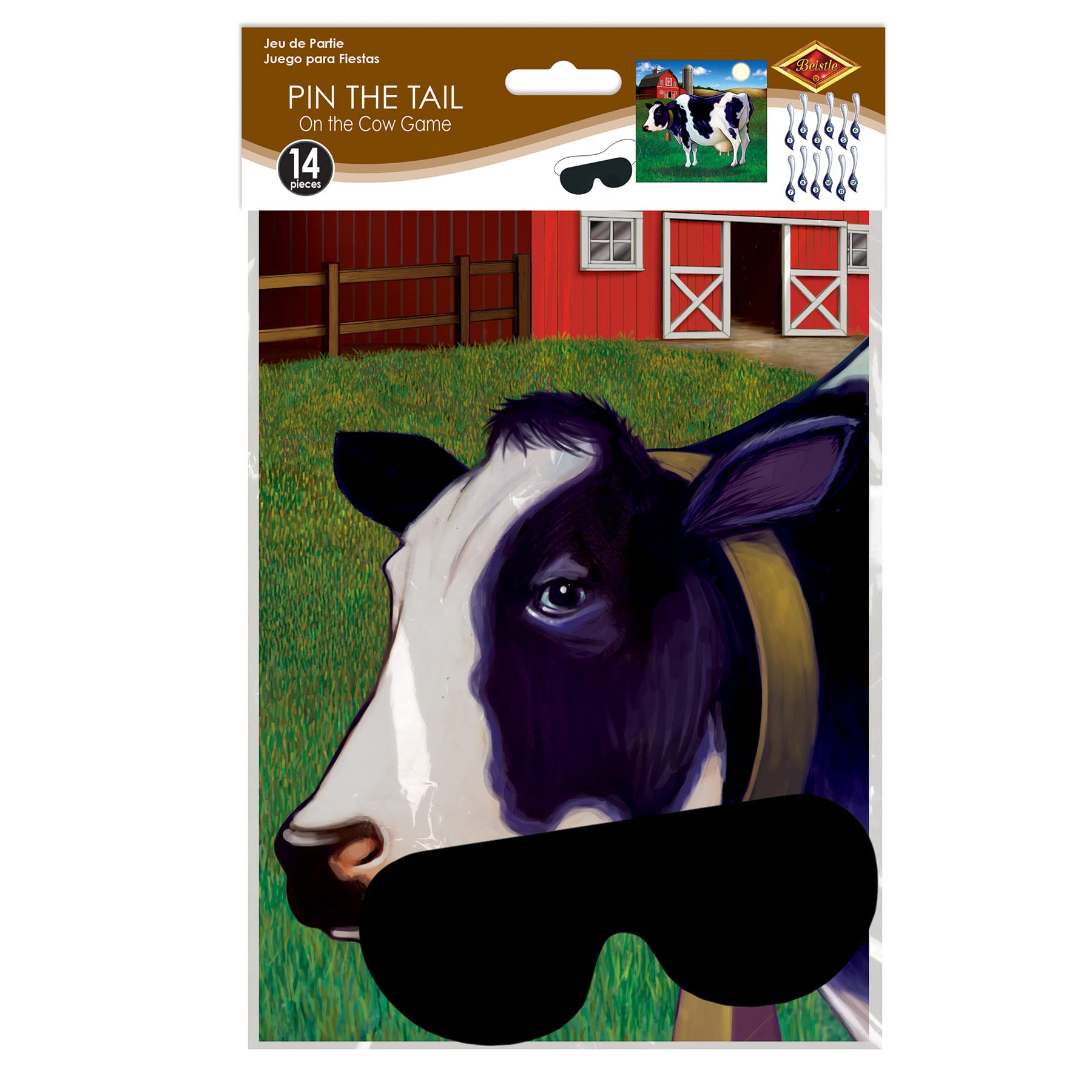 Foto 6 | Juego De Fiesta Beistle Pin The Tail On The Cow Con Los Ojos Vendados - Venta Internacional.