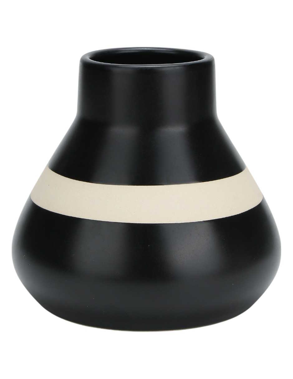 Foto 1 | Florero Zense Maia  De 15x14.2cm  Negro Con Blanco