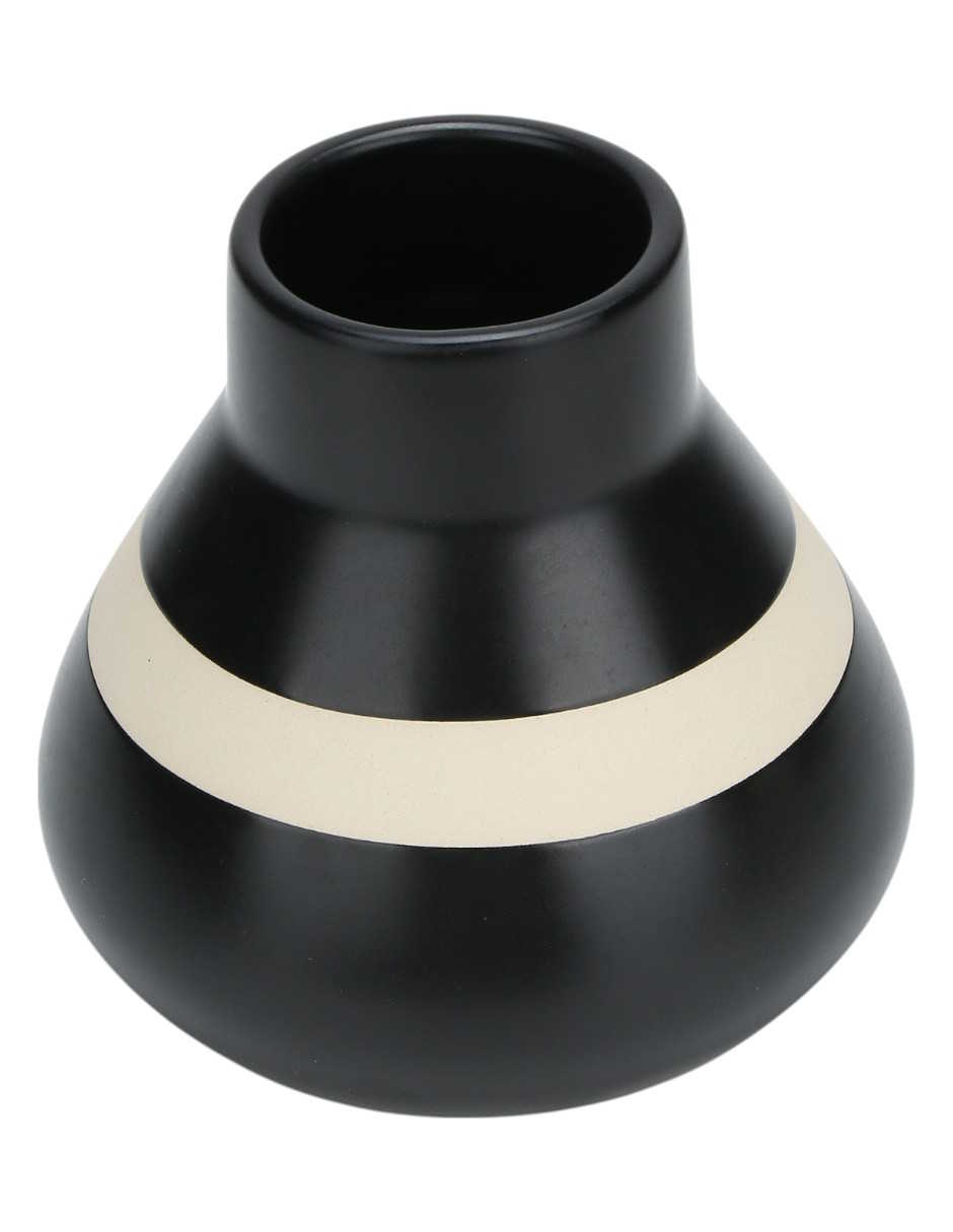 Foto 2 | Florero Zense Maia  De 15x14.2cm  Negro Con Blanco