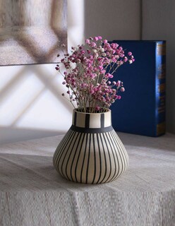 Foto 3 | Florero Zense Susen De 15x14.2cm Blanco Con Negro