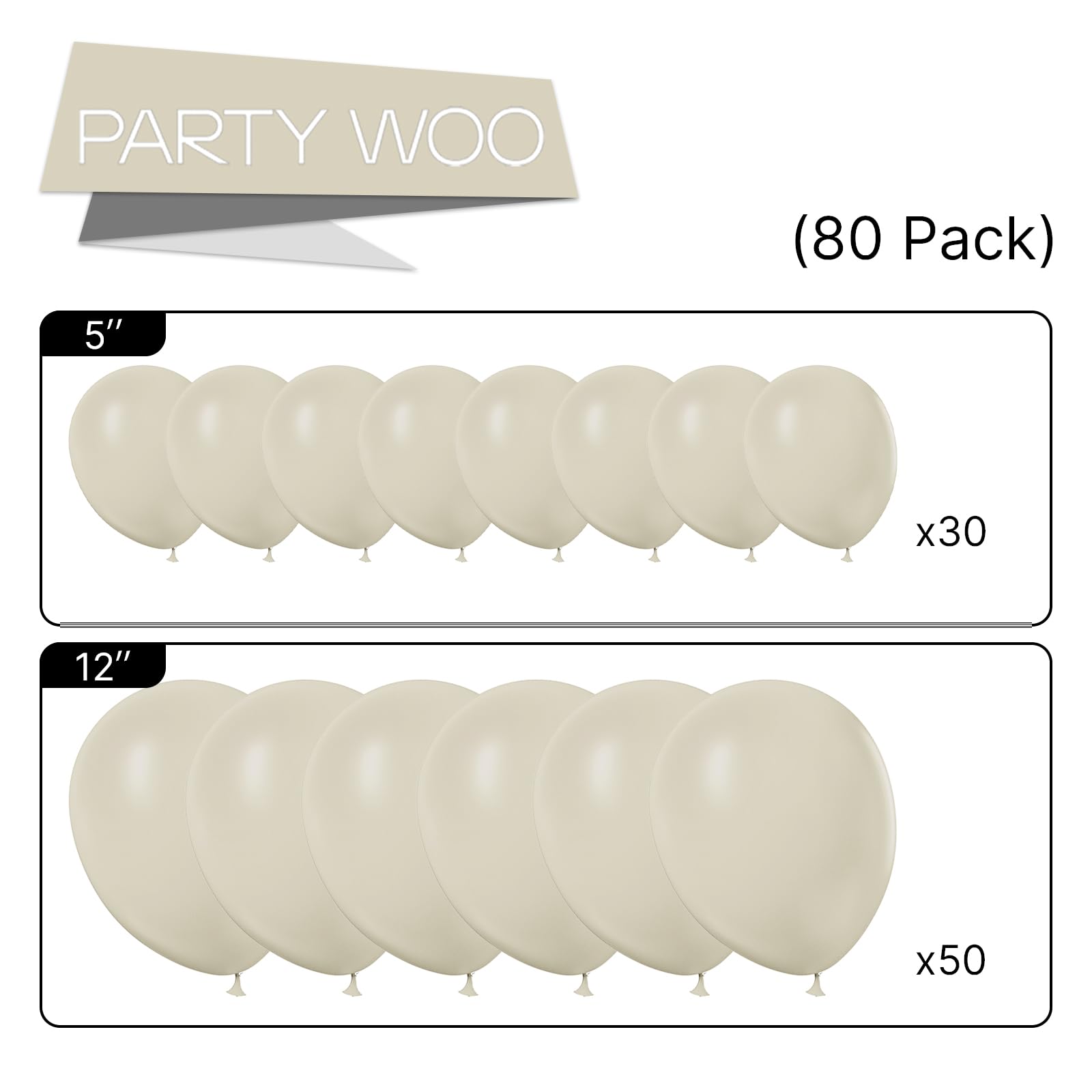 Foto 5 | Globos De Látex Partywoo Boho, Blancos, 12 Cm, 52 Unidades, Para Guirnalda - Venta Internacional.
