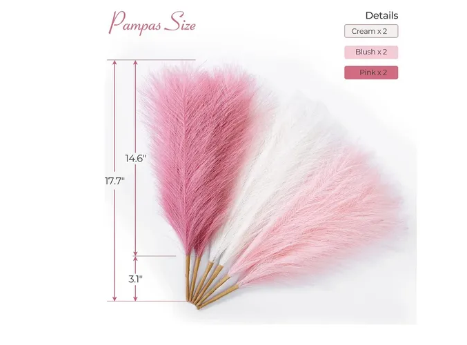 Foto 4 pulgar | Pampas Xtellar Secas Plantas Decorativas Flores Artificiales 6psc