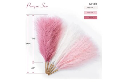 Foto 3 | Pampas Xtellar Secas Plantas Decorativas Flores Artificiales 6psc