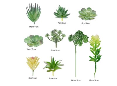 Foto 2 | Xtellar Plantas Artificiales Flores Suculentas 21 Pcs Decoración Planta Artificial