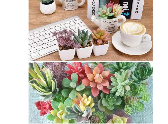 Foto 5 pulgar | Xtellar Plantas Artificiales Flores Suculentas 21 Pcs Decoración Planta Artificial