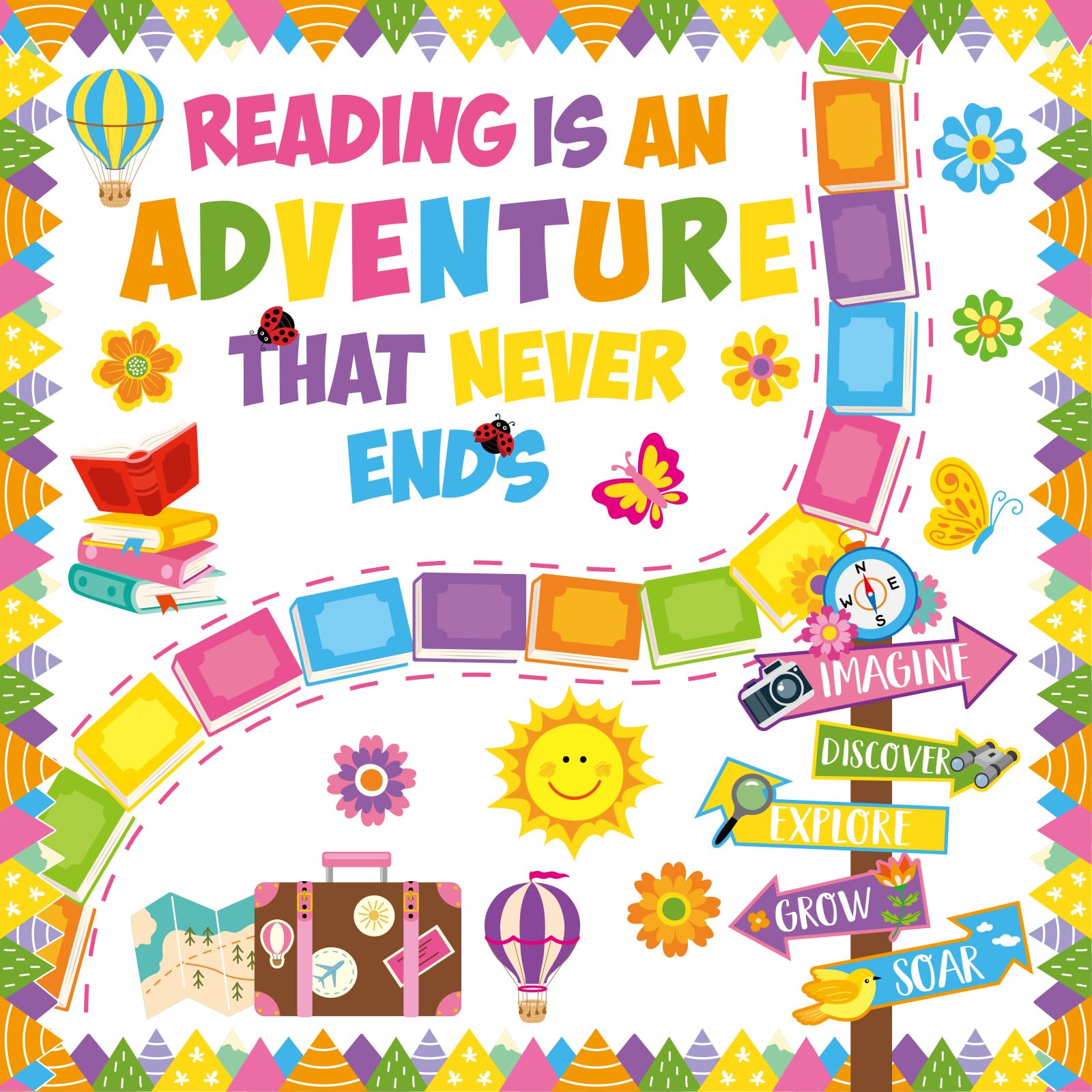 Foto 1 | Juego De Tablones De Anuncios Honoson Reading Is A Adventure, 55 Unidades - Venta Internacional.
