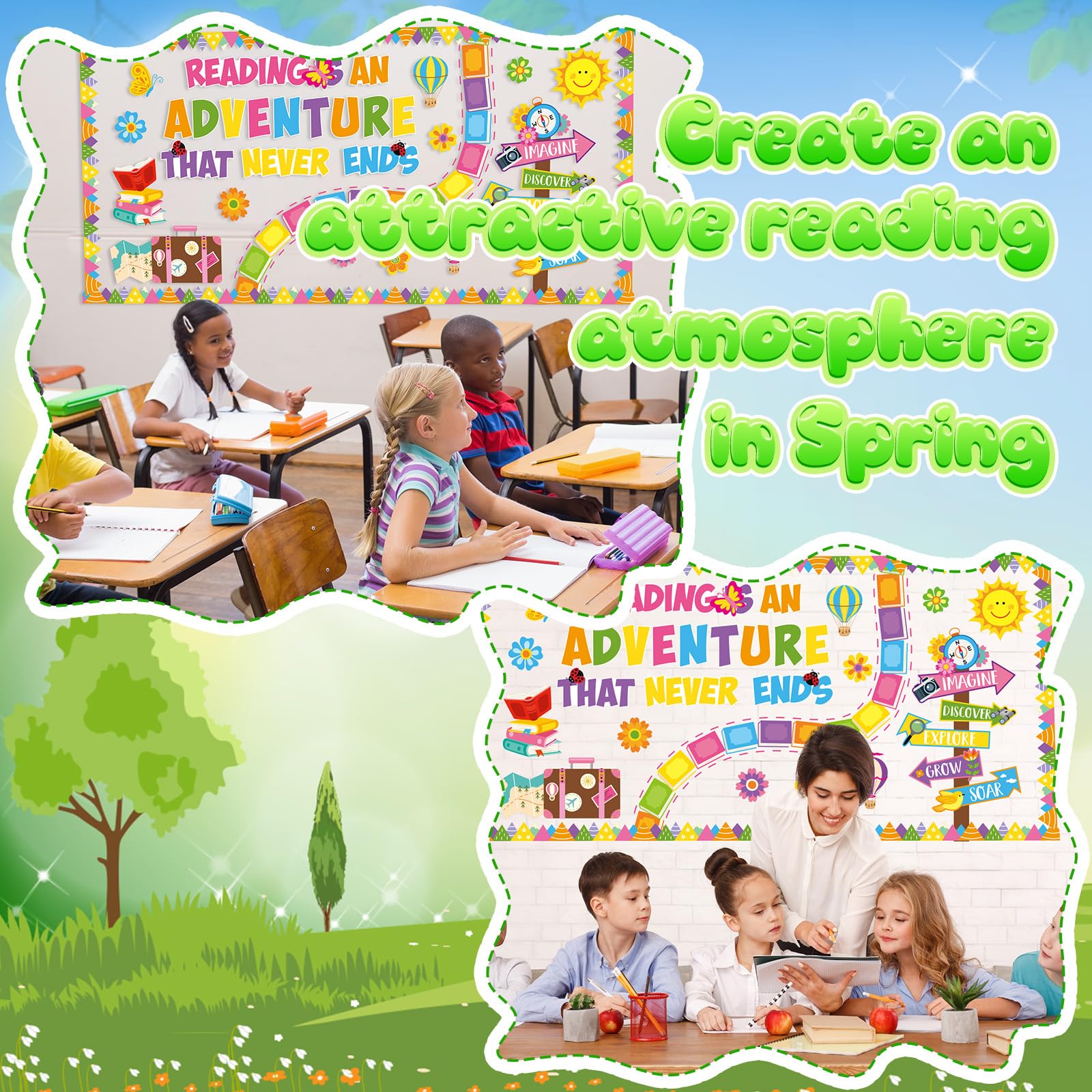 Foto 4 | Juego De Tablones De Anuncios Honoson Reading Is A Adventure, 55 Unidades - Venta Internacional.