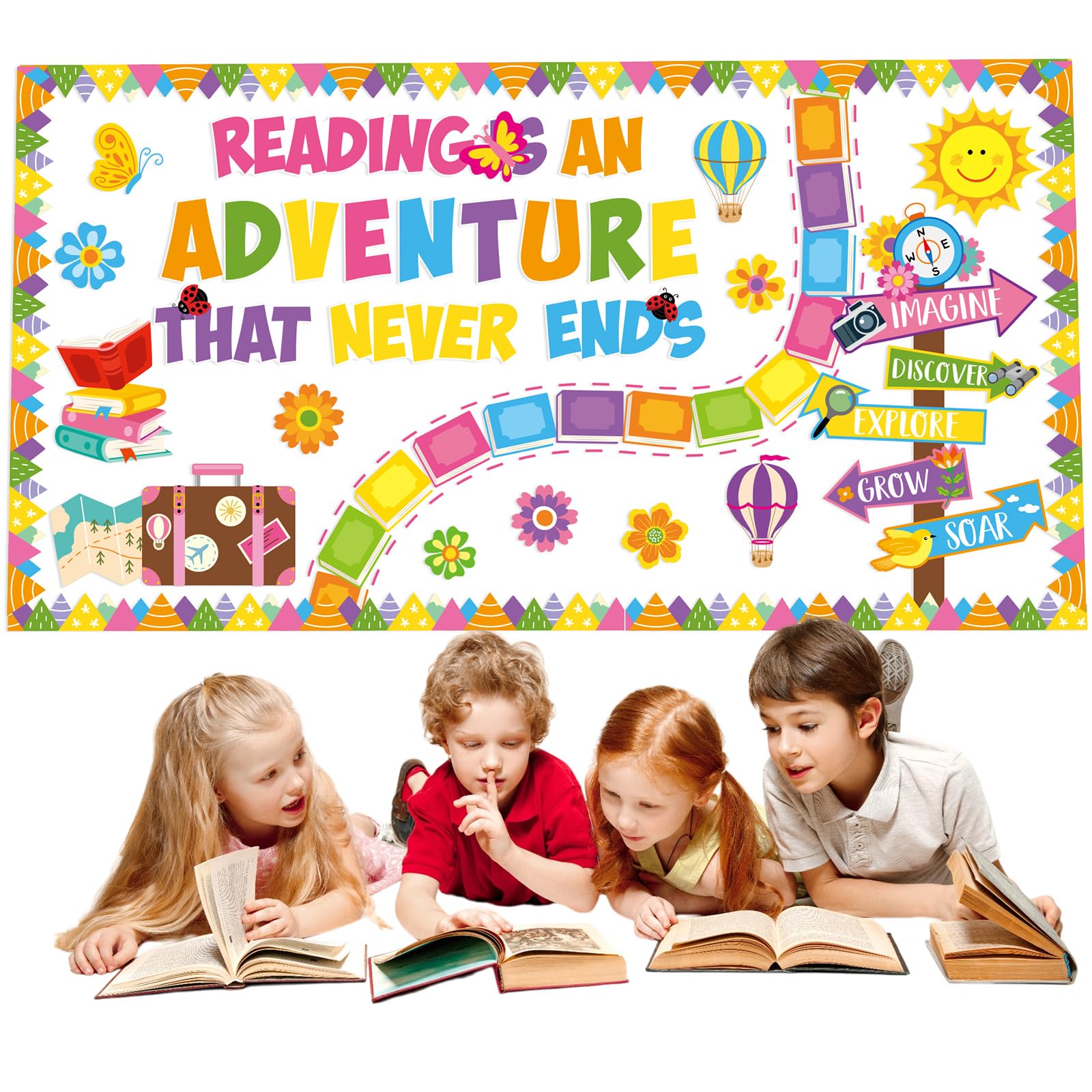 Foto 7 pulgar | Juego De Tablones De Anuncios Honoson Reading Is A Adventure, 55 Unidades - Venta Internacional.