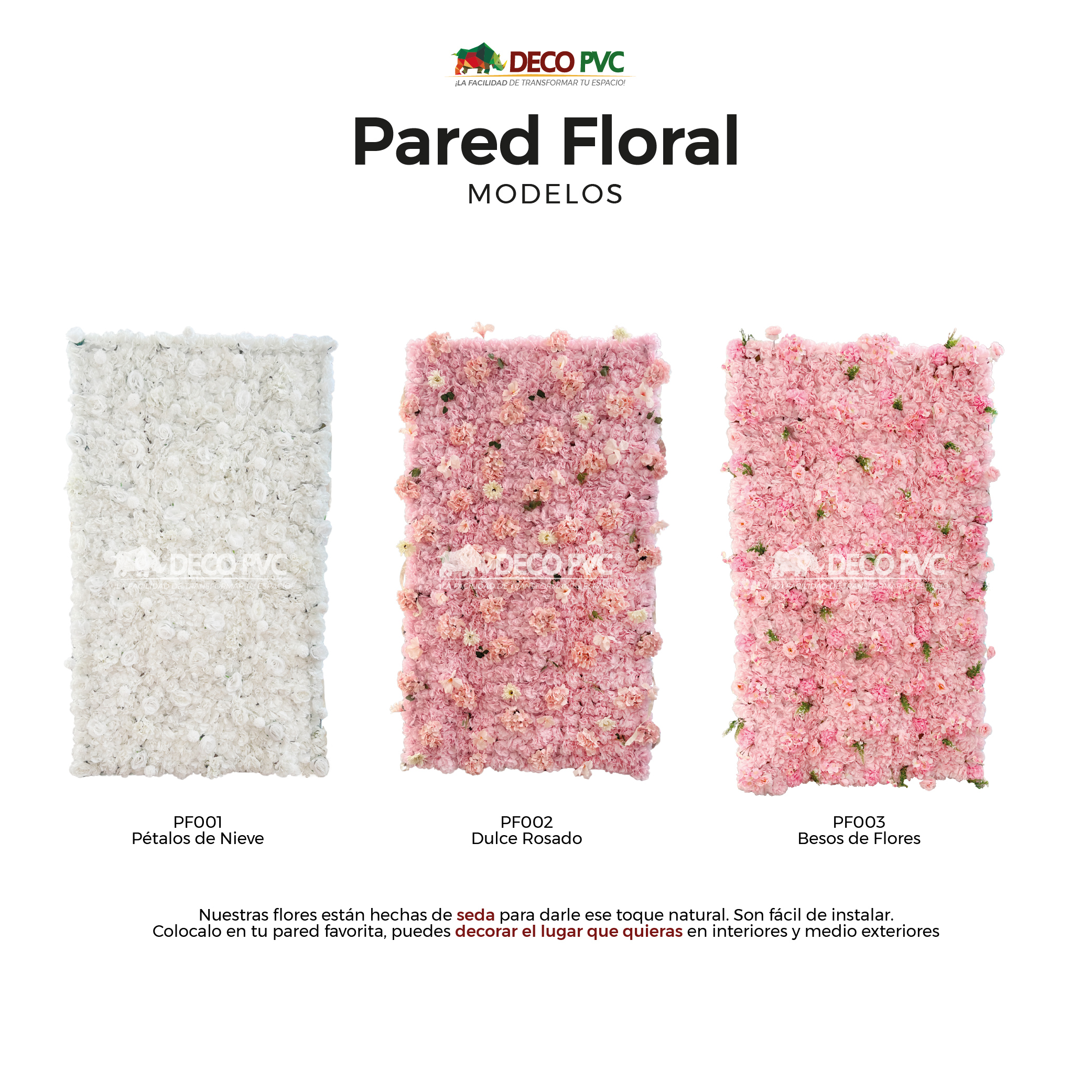 Foto 4 pulgar | Pared De Flores Artificiales 2.10x1.20m / Fácil De Instalar Dulce Rosado