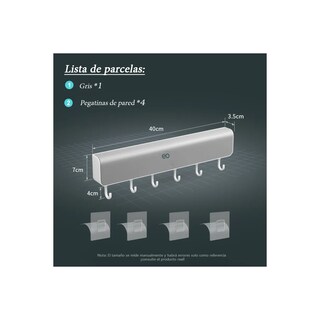 Foto 4 | Portallaves Mengni con Caja de Almacenamiento Gris