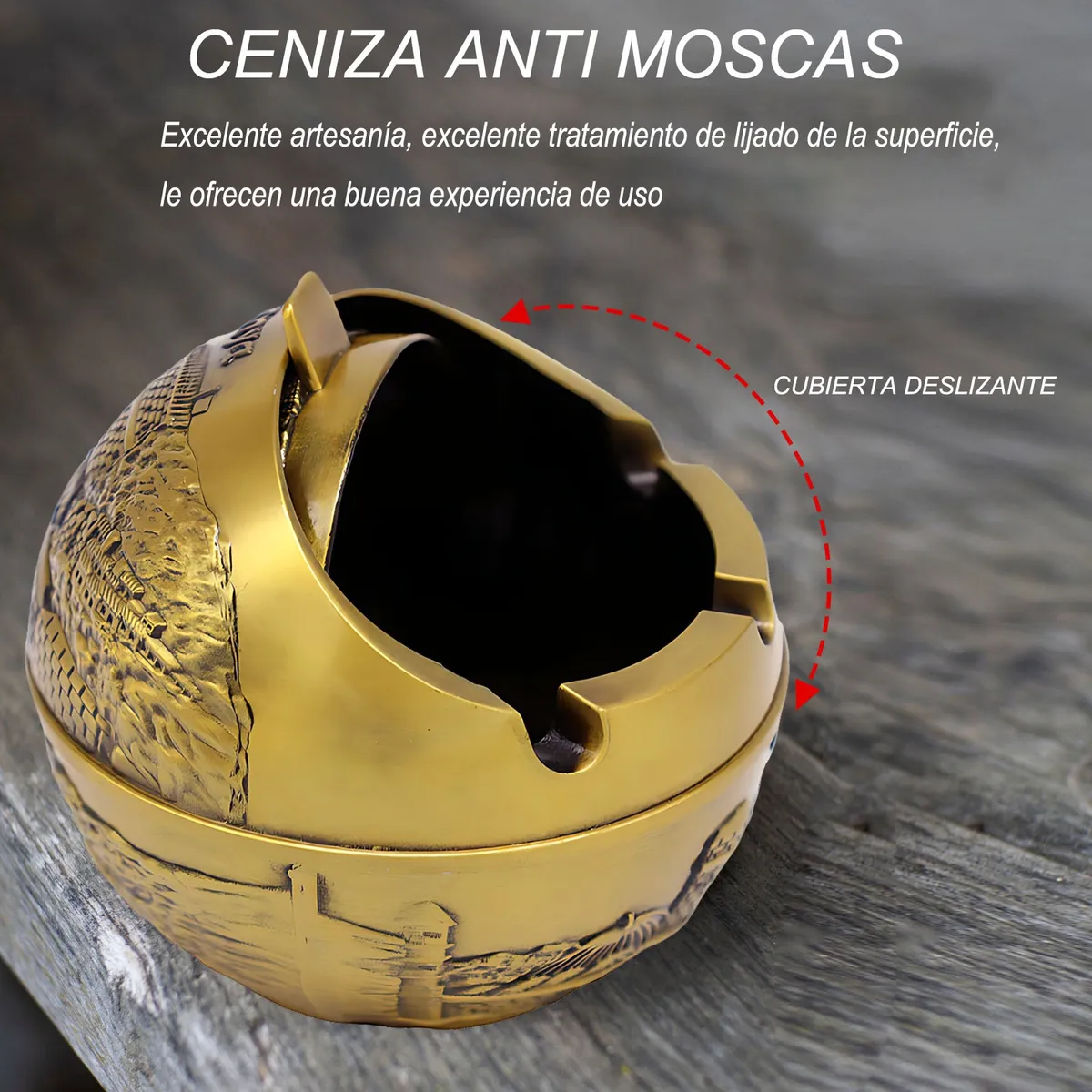 Foto 4 pulgar | Cenicero Para El Hogar A Prueba De Viento Eo Safe Imports Esi-20522 Dorado