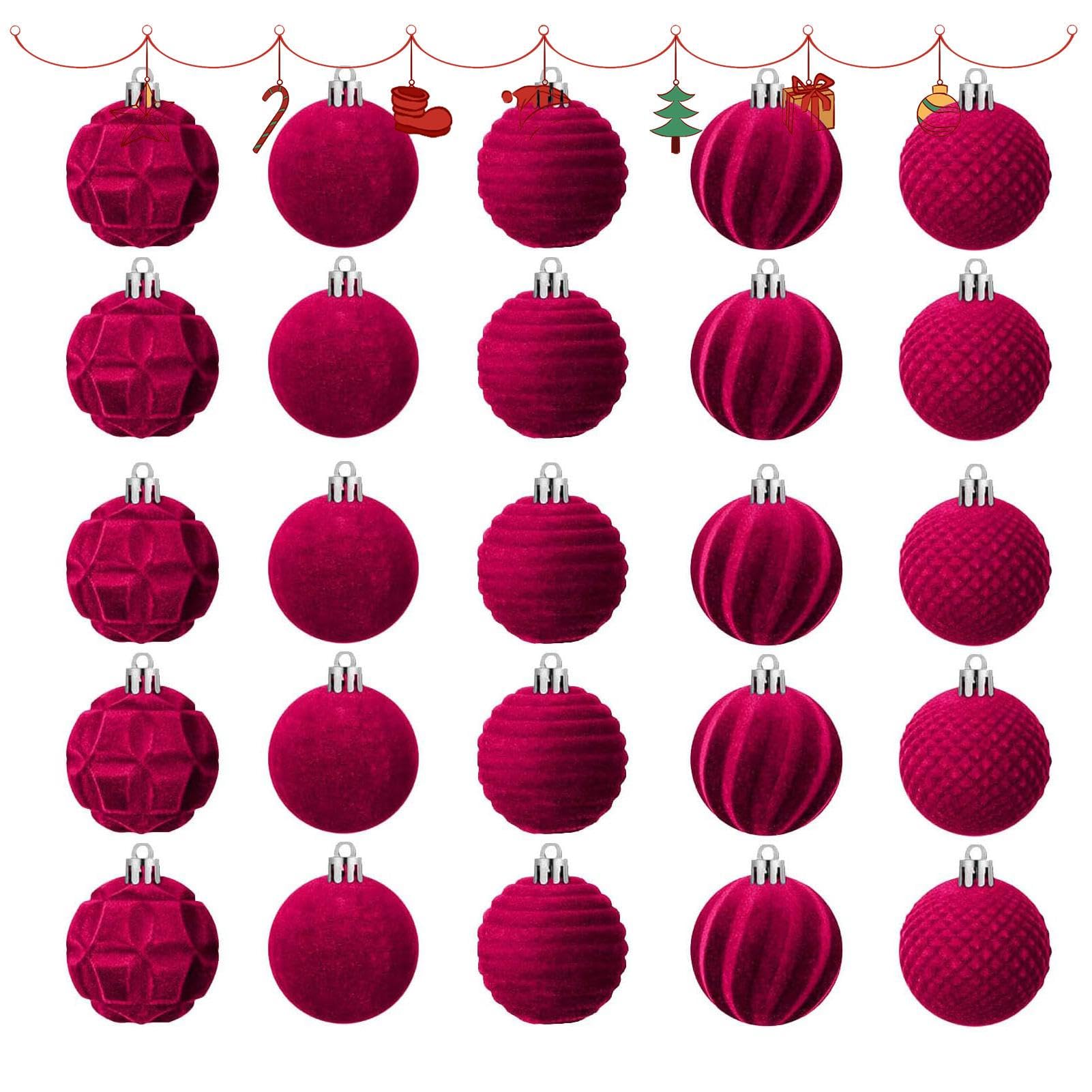 Foto 2 pulgar | Adornos Navideños Lafande - Juego De 25 Bolas De Terciopelo - Venta Internacional.