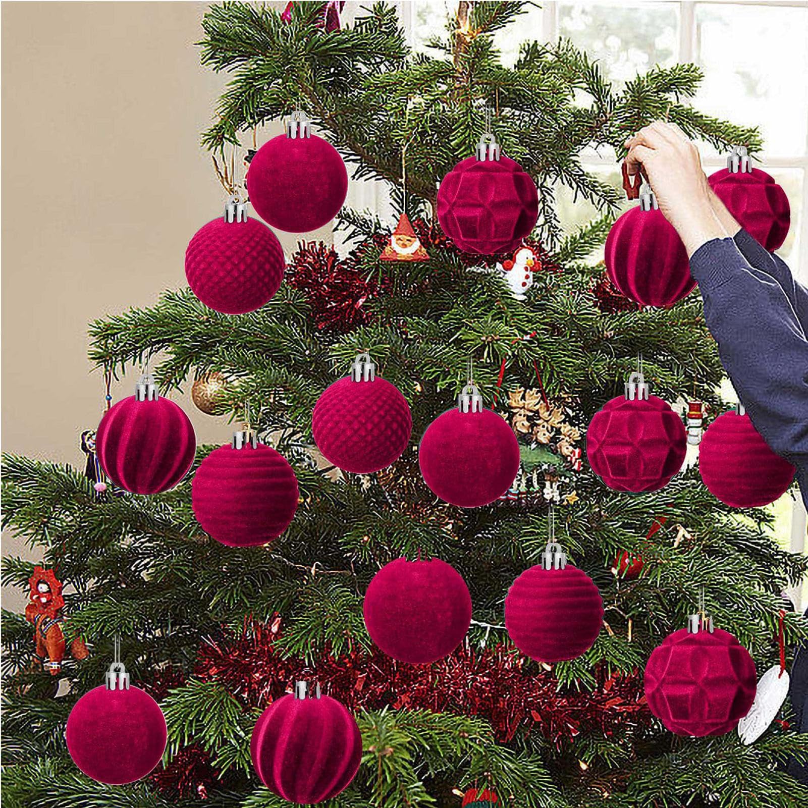 Foto 4 pulgar | Adornos Navideños Lafande - Juego De 25 Bolas De Terciopelo - Venta Internacional.