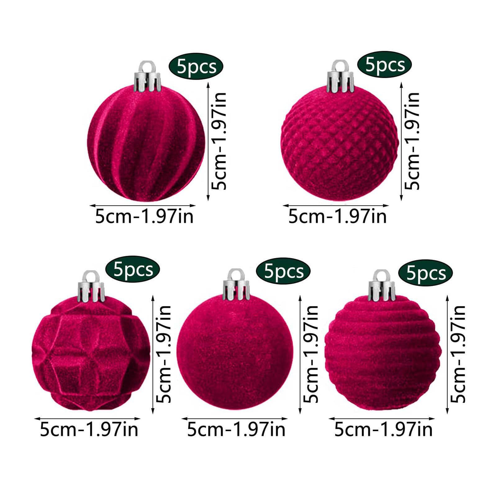 Foto 6 pulgar | Adornos Navideños Lafande - Juego De 25 Bolas De Terciopelo - Venta Internacional.