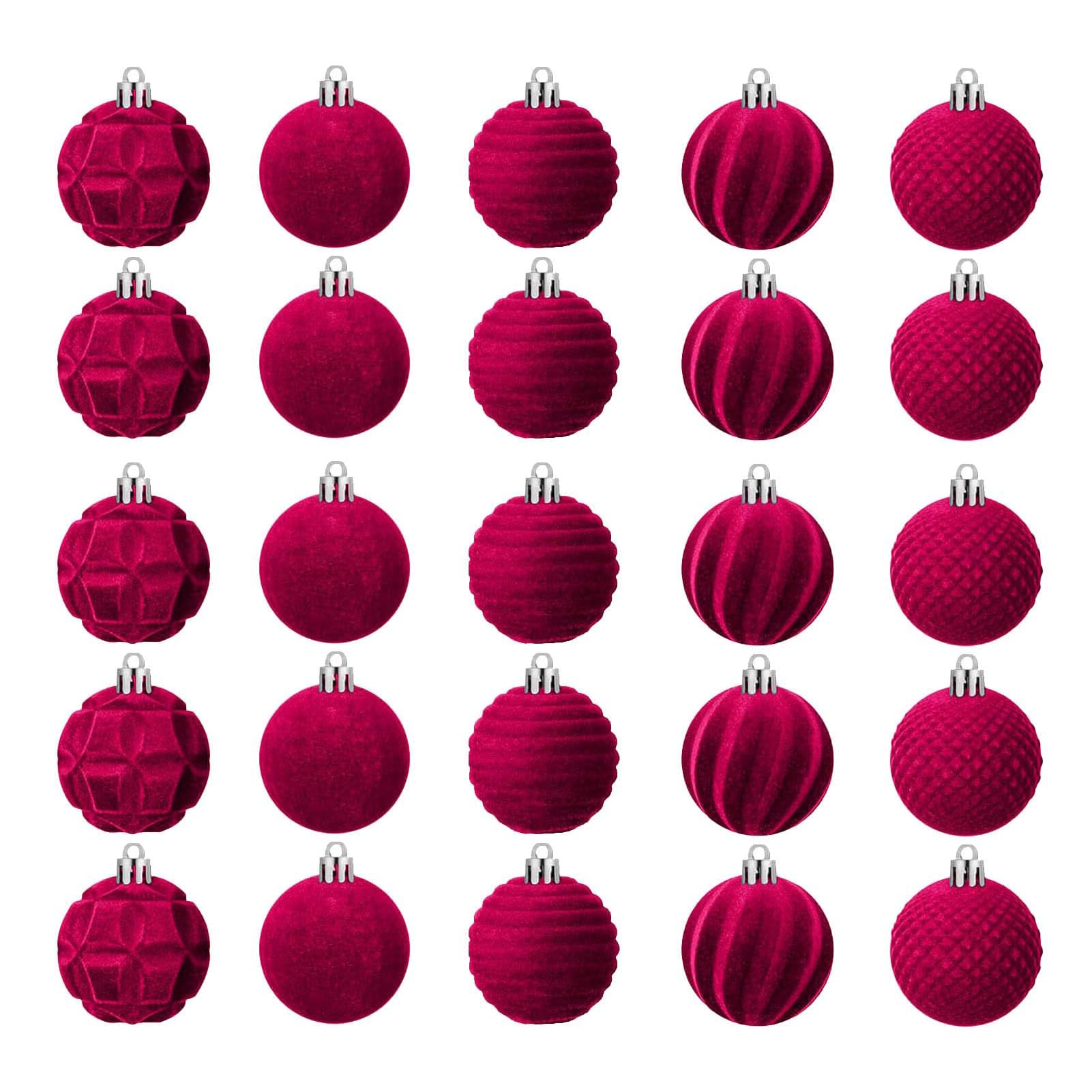 Foto 7 pulgar | Adornos Navideños Lafande - Juego De 25 Bolas De Terciopelo - Venta Internacional.