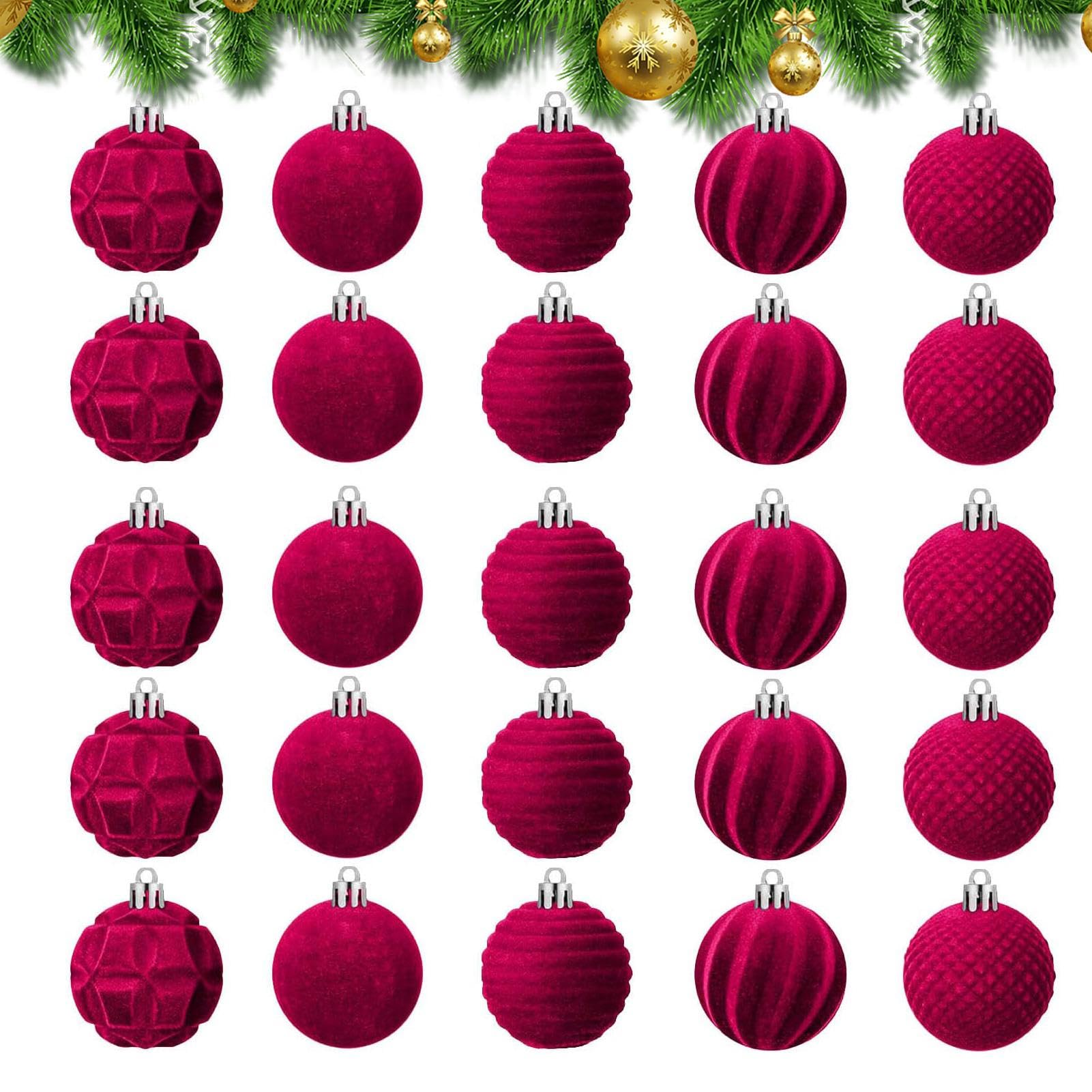 Foto 8 pulgar | Adornos Navideños Lafande - Juego De 25 Bolas De Terciopelo - Venta Internacional.