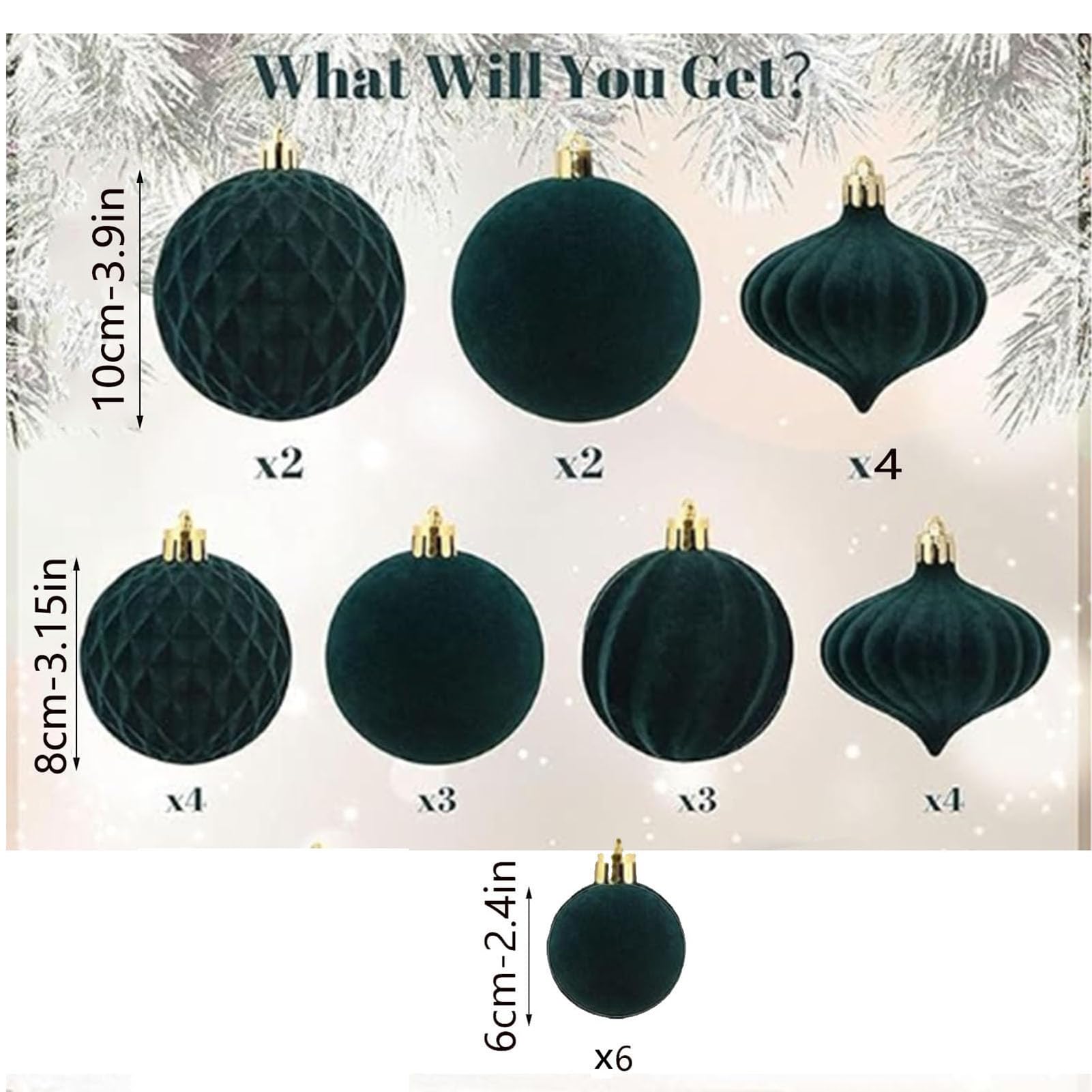 Foto 5 | Set De 25 Bolas De Terciopelo Lafande De Velvet Baubles - Venta Internacional.
