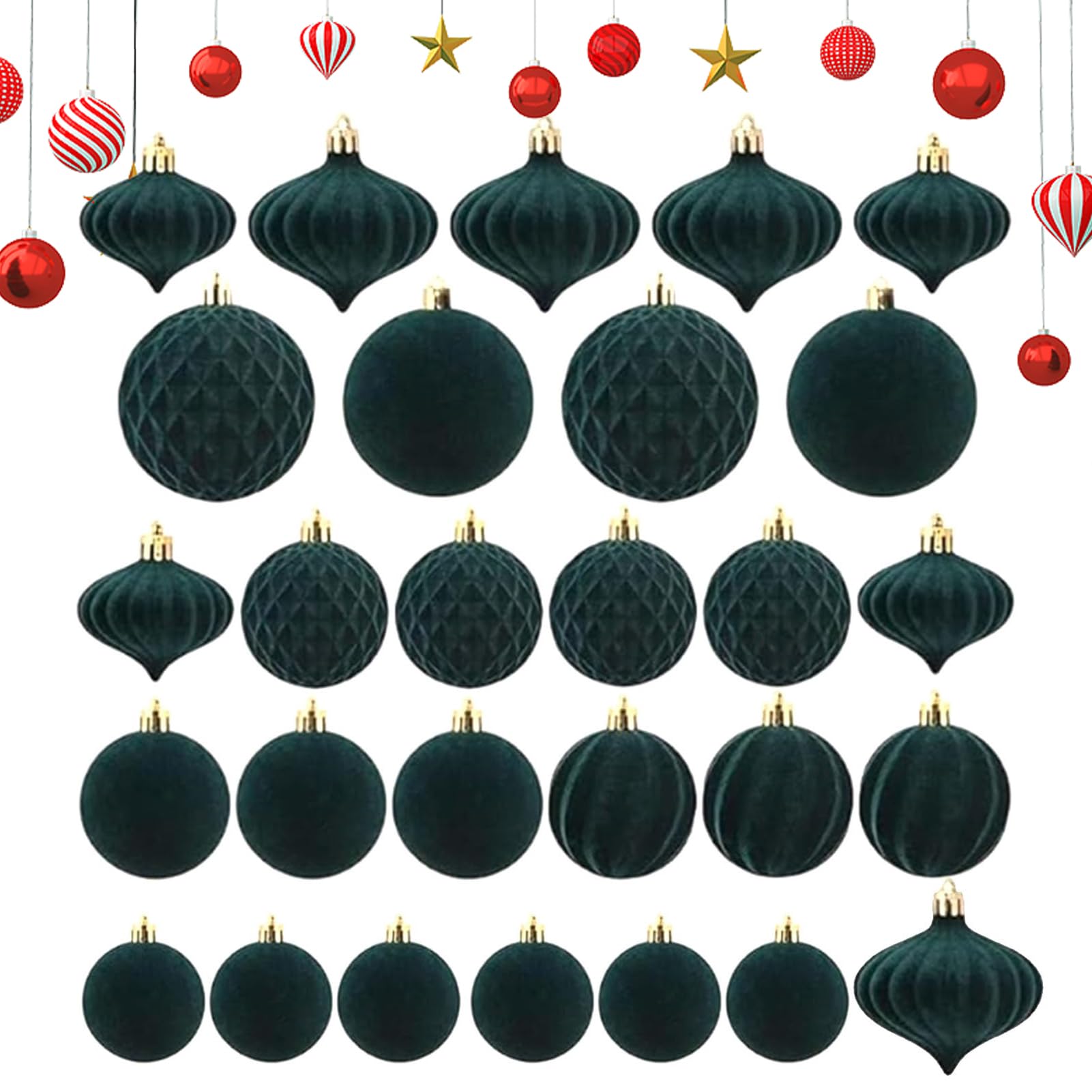 Foto 6 | Set De 25 Bolas De Terciopelo Lafande De Velvet Baubles - Venta Internacional.