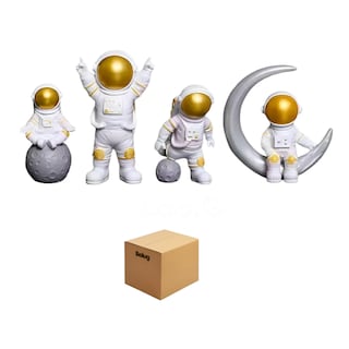 Foto 1 | ''4pz Figuras Adornos Astronauta Luna Decorativas Escritorio Belug Blanco ''