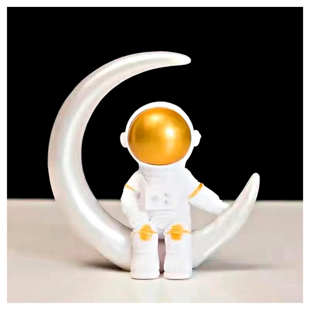 Foto 4 pulgar | ''4pz Figuras Adornos Astronauta Luna Decorativas Escritorio Belug  Blanco ''