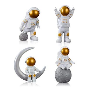 Foto 4 | ''4pz Figuras Adornos Astronauta Luna Decorativas Escritorio Belug Blanco ''