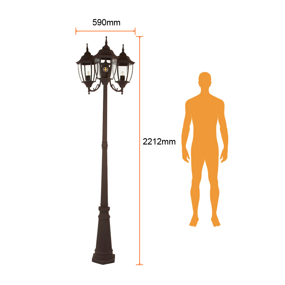 Foto 6 | Poste Exterior Tecnolite Triple Farol de 78 W