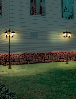 Foto 2 | Poste de Exterior Tecnolite color Negro para Sobreponer con Triple Farol y Base E27