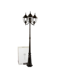 Foto 3 | Poste de Exterior Tecnolite color Negro para Sobreponer con Triple Farol y Base E27
