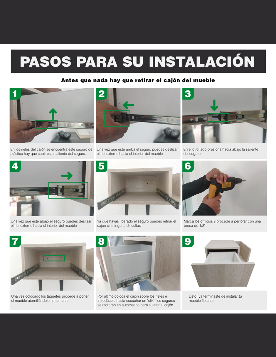Foto 4 pulgar | Repisa Flotante Hanlob Moderna Buró Revistero Con Cajón Derecho Nogal Terracota