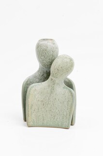 Foto 1 | Figura Decorativa De 2 Cuerpos En Cerámica Color Menta