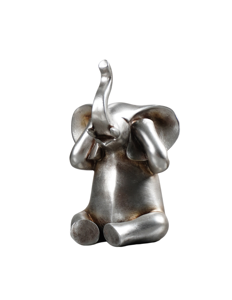 Foto 2 pulgar | Figura de Elefante Plateado