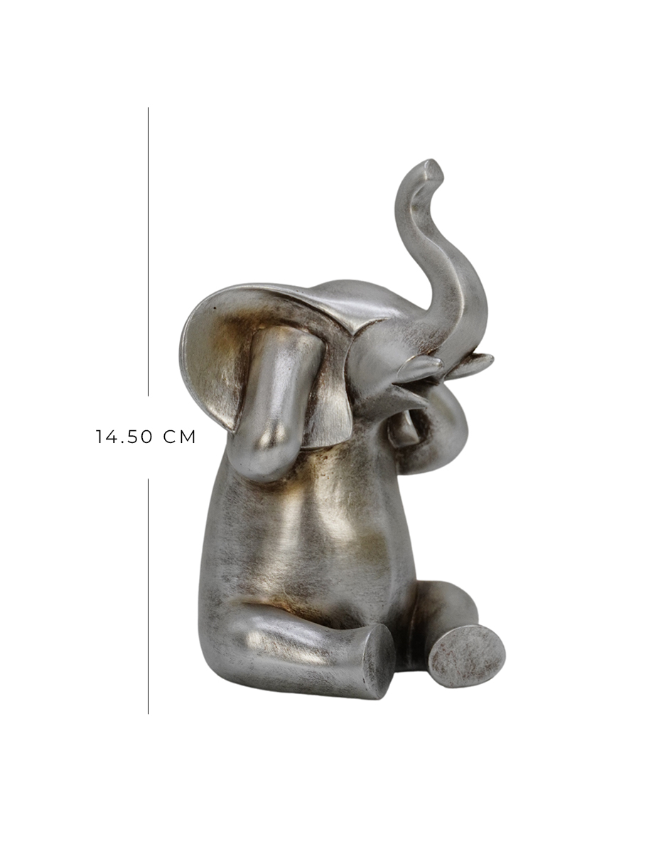 Foto 3 | Figura de Elefante Plateado