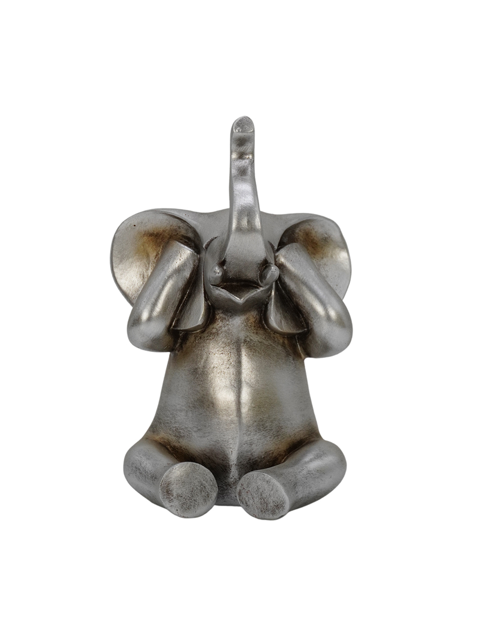 Foto 4 | Figura de Elefante Plateado