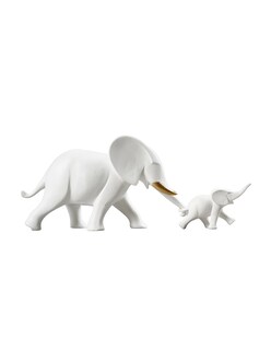 Foto 1 | Figura de Elefante Blanco Madre e Hijo