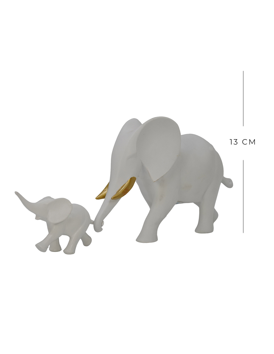 Foto 3 | Figura de Elefante Blanco Madre e Hijo